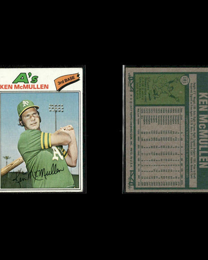 Oakland Athletics 1977 Topps Baseball 29-Card Lot Topps VG