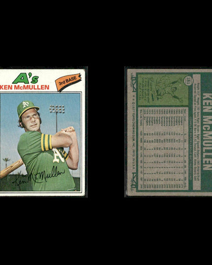 Oakland Athletics 1977 Topps Baseball 29-Card Lot Topps VG