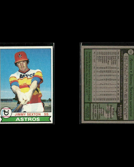Houston Astros 1979 Topps Baseball 53-Card Lot Topps VG