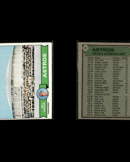 Houston Astros 1979 Topps Baseball 53-Card Lot Topps VG