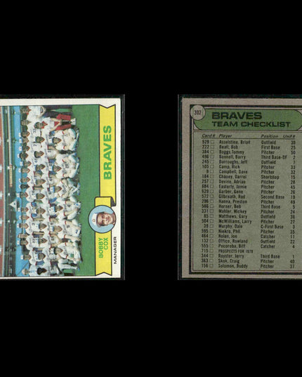 Atlanta Braves 1979 Topps Baseball 30-Card Lot Topps VG