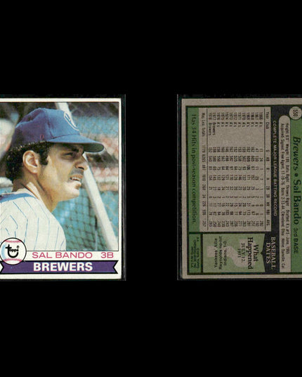 Milwaukee Brewers 1979 Topps Baseball 38-Card Lot Topps VG