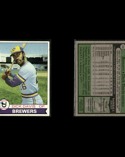 Milwaukee Brewers 1979 Topps Baseball 38-Card Lot Topps VG