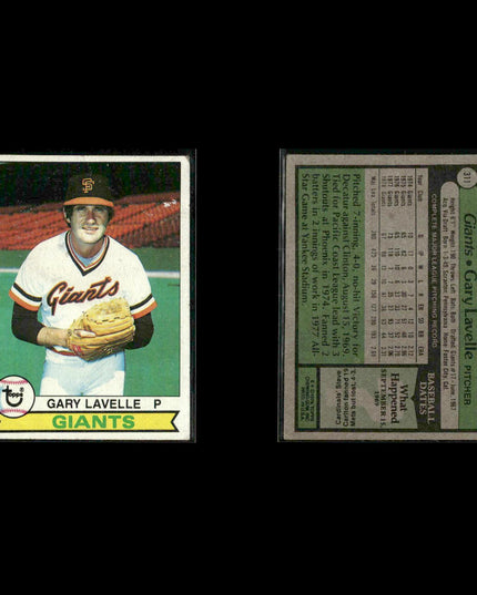 San Francisco Giants 1979 Topps Baseball 47-Card Lot Topps VG