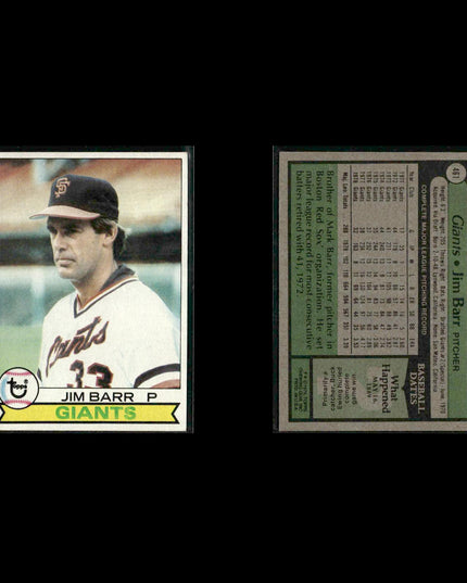 San Francisco Giants 1979 Topps Baseball 47-Card Lot Topps VG