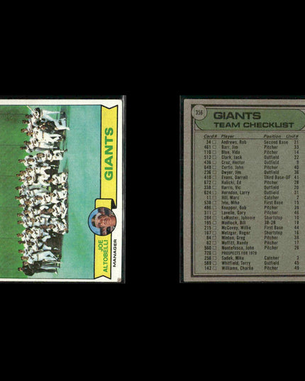 San Francisco Giants 1979 Topps Baseball 47-Card Lot Topps VG