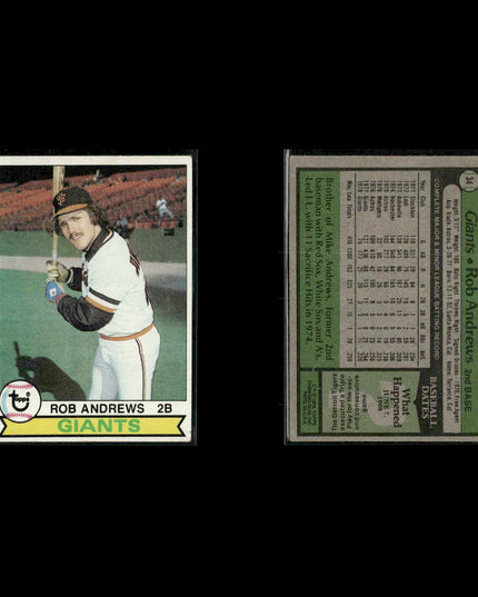 San Francisco Giants 1979 Topps Baseball 47-Card Lot Topps VG
