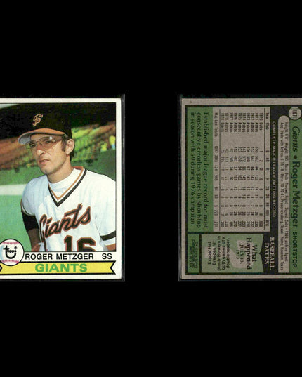 San Francisco Giants 1979 Topps Baseball 47-Card Lot Topps VG
