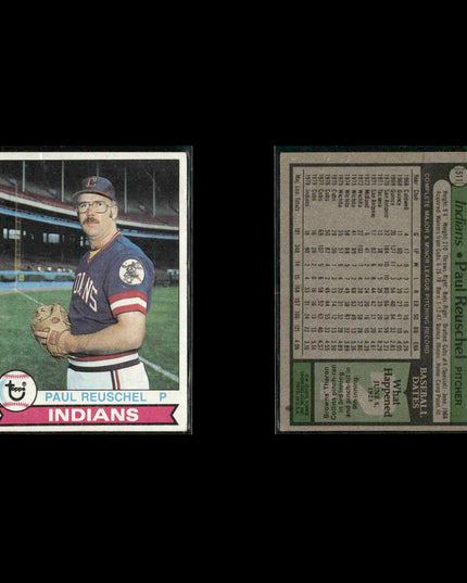 Cleveland Indians 1979 Topps Baseball 40-Card Lot Topps VG