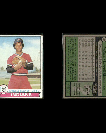 Cleveland Indians 1979 Topps Baseball 40-Card Lot Topps VG