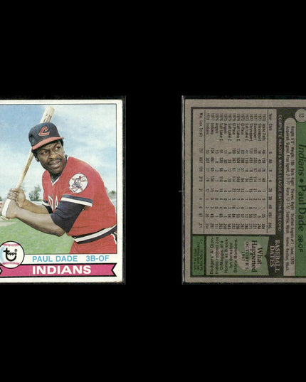 Cleveland Indians 1979 Topps Baseball 40-Card Lot Topps VG