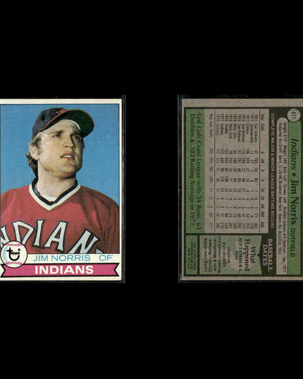 Cleveland Indians 1979 Topps Baseball 40-Card Lot Topps VG