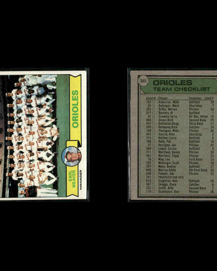 Baltimore Orioles 1979 Topps Baseball 41-Card Lot Topps VG