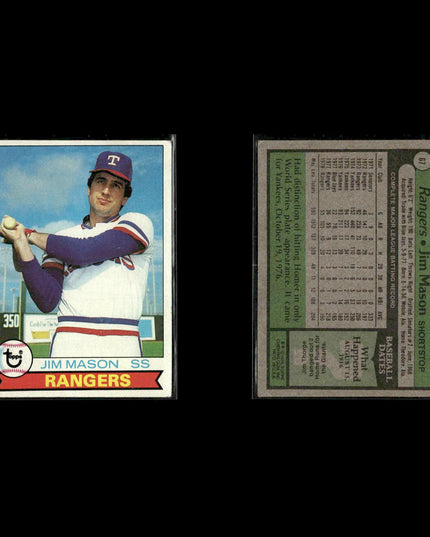 Texas Rangers 1979 Topps Baseball 51-Card Lot Topps VG