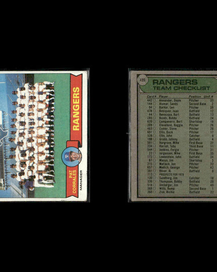 Texas Rangers 1979 Topps Baseball 51-Card Lot Topps VG