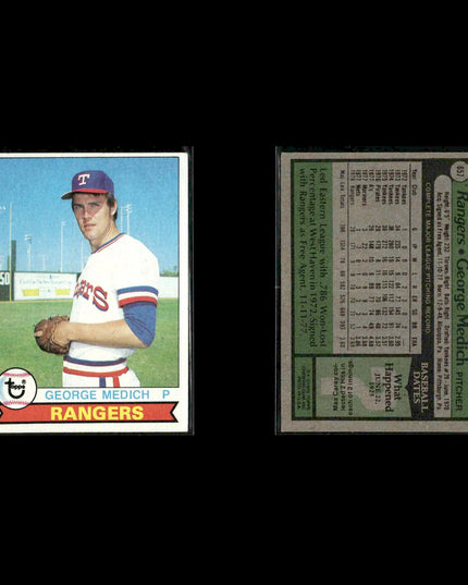 Texas Rangers 1979 Topps Baseball 51-Card Lot Topps VG