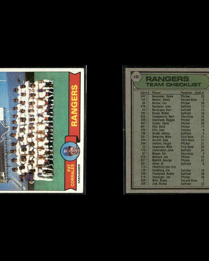 Texas Rangers 1979 Topps Baseball 51-Card Lot Topps VG