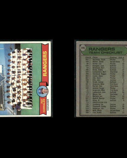 Texas Rangers 1979 Topps Baseball 51-Card Lot Topps VG