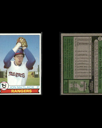 Texas Rangers 1979 Topps Baseball 51-Card Lot Topps VG