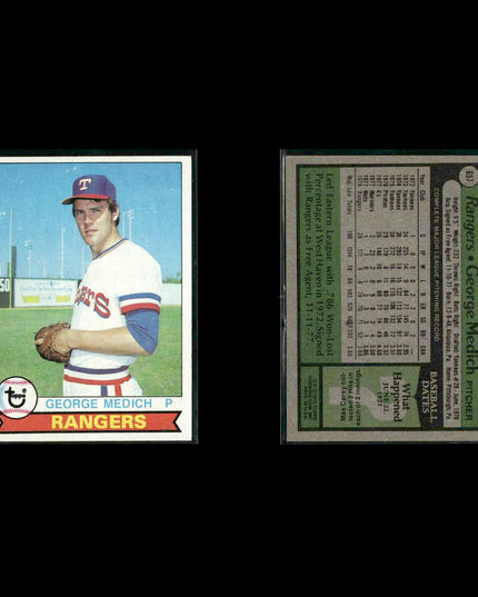 Texas Rangers 1979 Topps Baseball 51-Card Lot Topps VG
