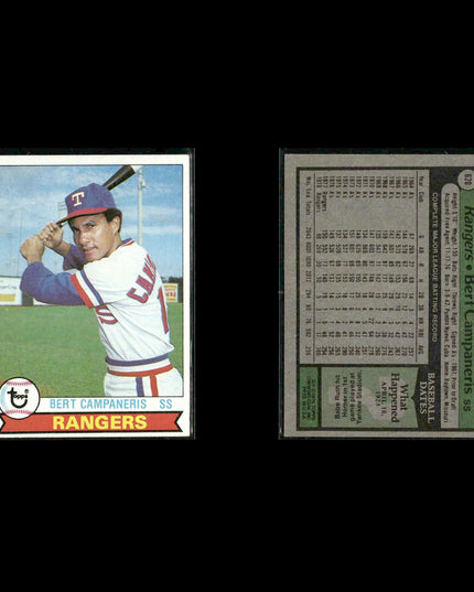 Texas Rangers 1979 Topps Baseball 51-Card Lot Topps VG