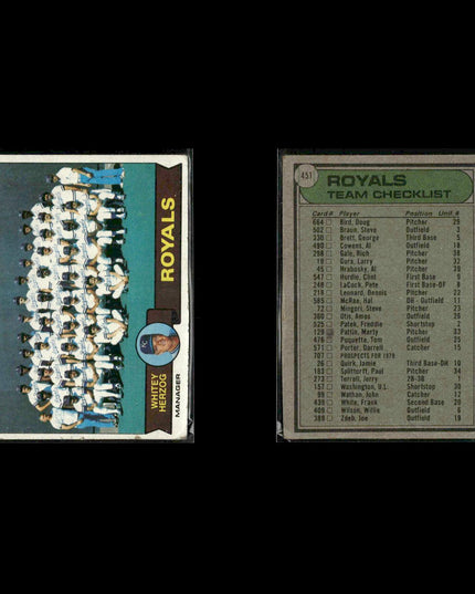 Kansas City Royals 1979 Topps Baseball 38-Card Lot Topps VG