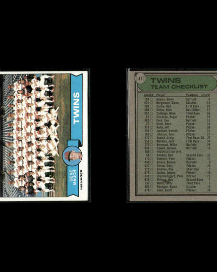 Minnesota Twins 1979 Topps Baseball 61-Card Lot Topps VG