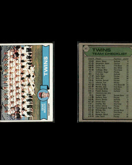 Minnesota Twins 1979 Topps Baseball 61-Card Lot Topps VG