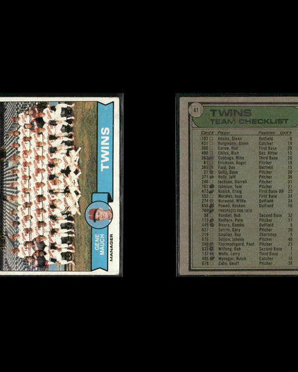 Minnesota Twins 1979 Topps Baseball 61-Card Lot Topps VG