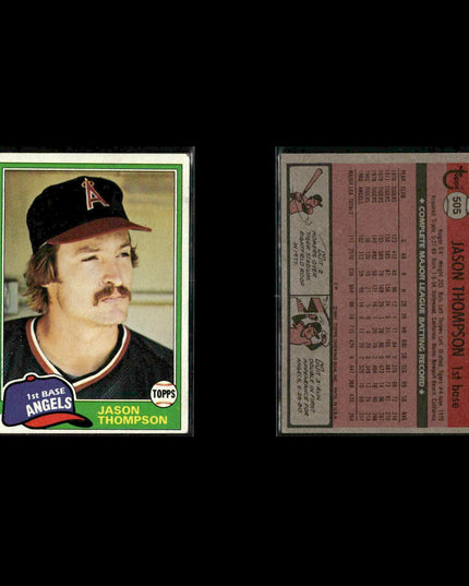 California Angels 1981 Topps Baseball 45-Card Lot Topps VG