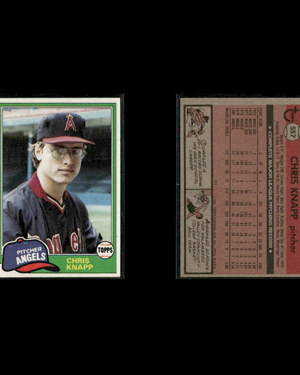 California Angels 1981 Topps Baseball 45-Card Lot Topps VG