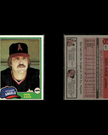 California Angels 1981 Topps Baseball 45-Card Lot Topps VG