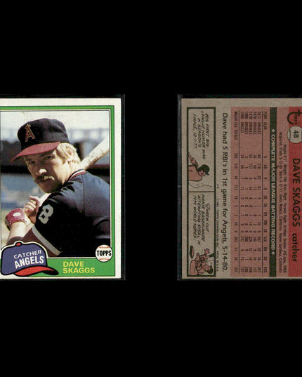 California Angels 1981 Topps Baseball 45-Card Lot Topps VG