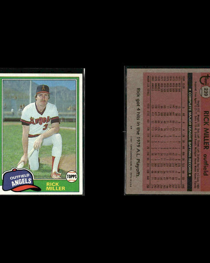 California Angels 1981 Topps Baseball 45-Card Lot Topps VG