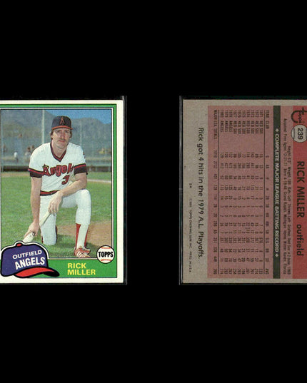 California Angels 1981 Topps Baseball 45-Card Lot Topps VG
