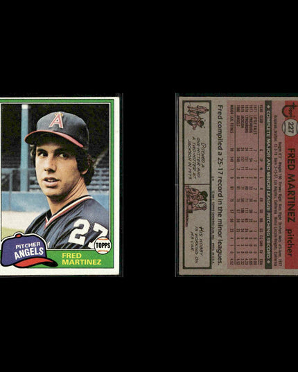 California Angels 1981 Topps Baseball 45-Card Lot Topps VG