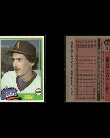 California Angels 1981 Topps Baseball 45-Card Lot Topps VG