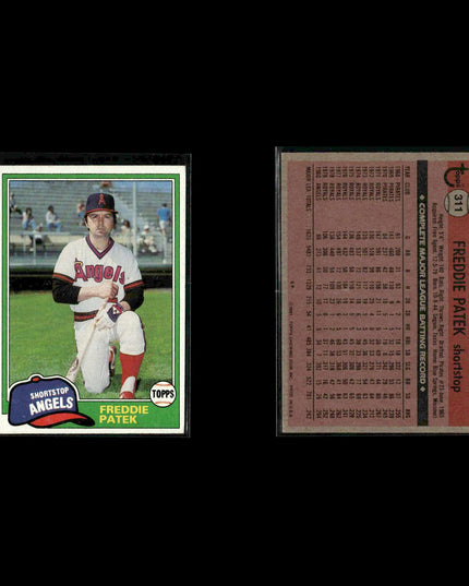 California Angels 1981 Topps Baseball 45-Card Lot Topps VG