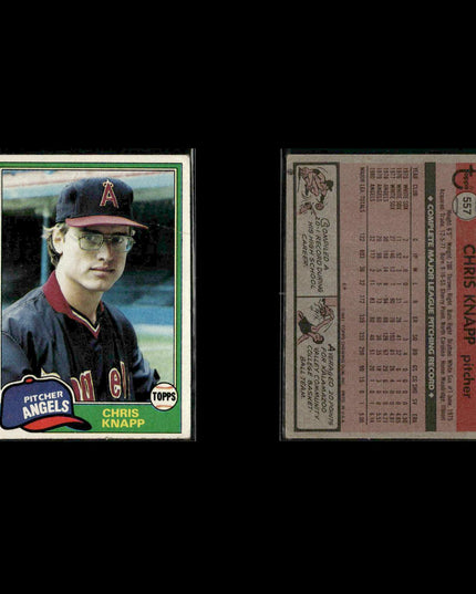 California Angels 1981 Topps Baseball 45-Card Lot Topps VG