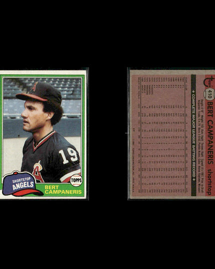 California Angels 1981 Topps Baseball 45-Card Lot Topps VG