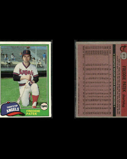 California Angels 1981 Topps Baseball 45-Card Lot Topps VG