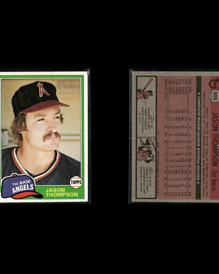 California Angels 1981 Topps Baseball 45-Card Lot Topps VG