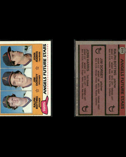 California Angels 1981 Topps Baseball 45-Card Lot Topps VG