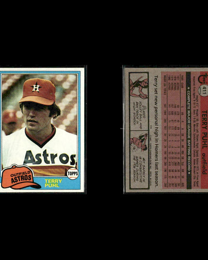 Houston Astros 1981 Topps Baseball 42-Card Lot Topps VG