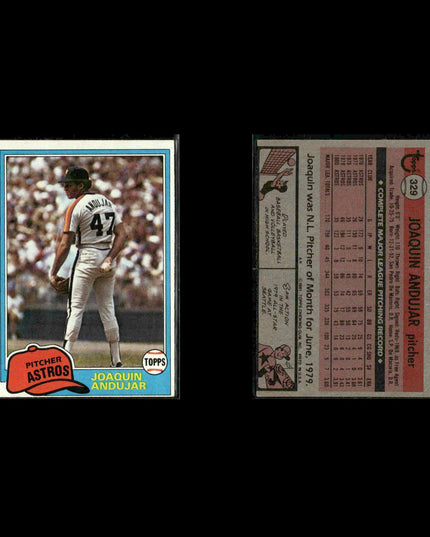 Houston Astros 1981 Topps Baseball 42-Card Lot Topps VG