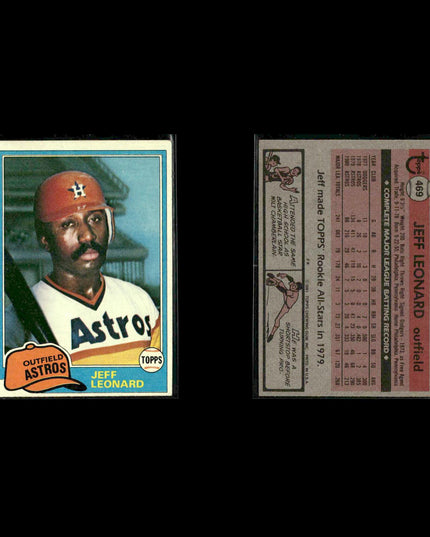 Houston Astros 1981 Topps Baseball 42-Card Lot Topps VG