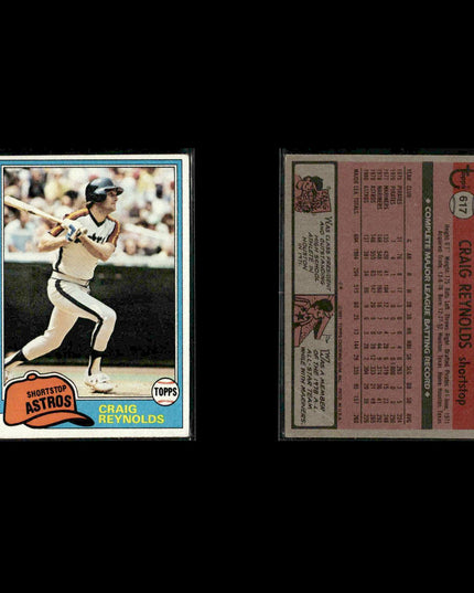 Houston Astros 1981 Topps Baseball 42-Card Lot Topps VG
