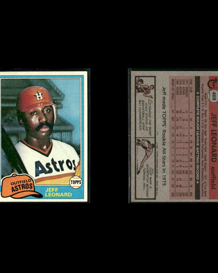 Houston Astros 1981 Topps Baseball 42-Card Lot Topps VG