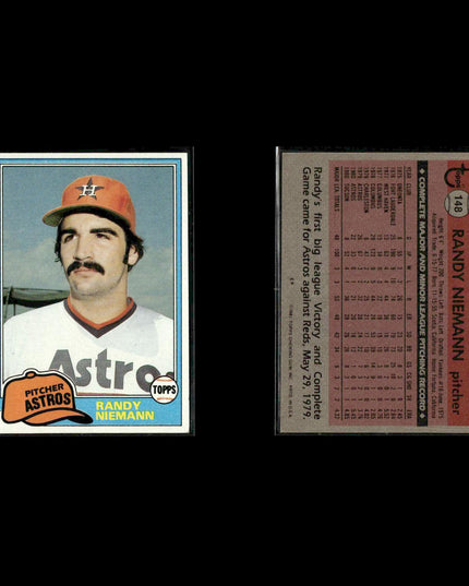 Houston Astros 1981 Topps Baseball 42-Card Lot Topps VG