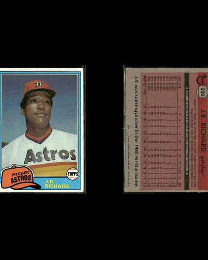 Houston Astros 1981 Topps Baseball 42-Card Lot Topps VG